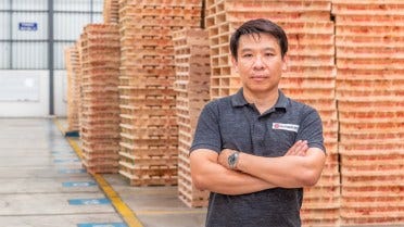 Pichit Chiamcharoen, the manager of Pallet Maker Group Co. 